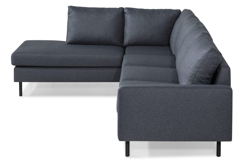 Peppe 4-seters Venstrevendt L-formet Sjeselongsofa i Stoff - Mørk grå - Møbler - Sofaer - Sofa med sjeselong - 4 seters sofa med divan