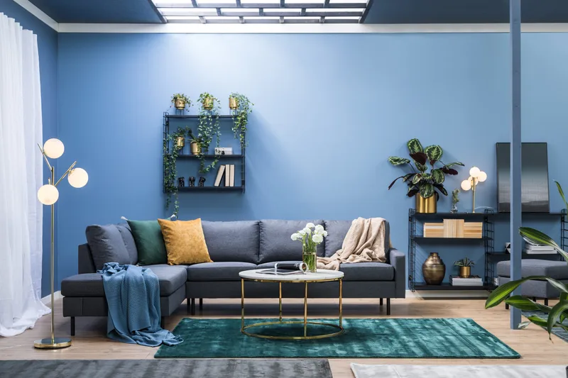 Peppe 4-seters Venstrevendt L-formet Sjeselongsofa i Stoff - Mørk grå - Møbler - Sofaer - Sofa med sjeselong - 4 seters sofa med divan