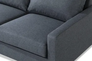 Peppe 4-seters Venstrevendt L-formet Sjeselongsofa i Stoff - Mørk grå - Møbler - Sofaer - Sofa med sjeselong - 4 seters sofa med divan