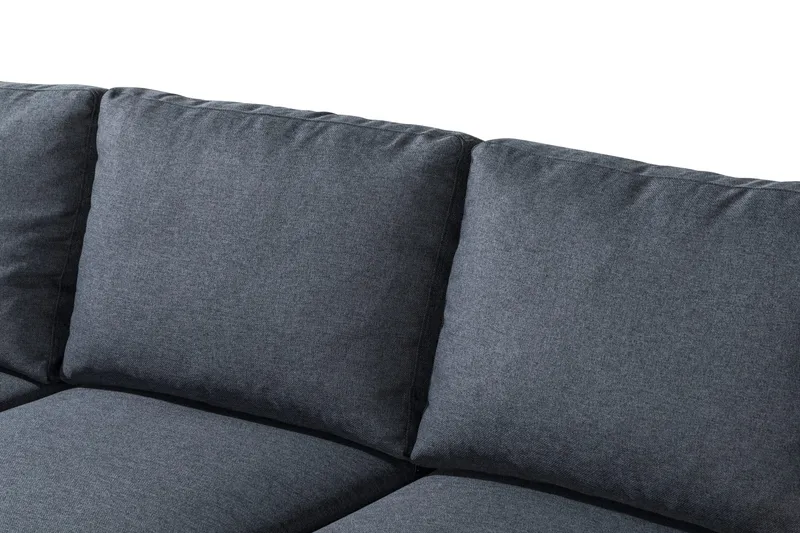 Peppe 4-seters Venstrevendt L-formet Sjeselongsofa i Stoff - Mørk grå - Møbler - Sofaer - Sofa med sjeselong - 4 seters sofa med divan