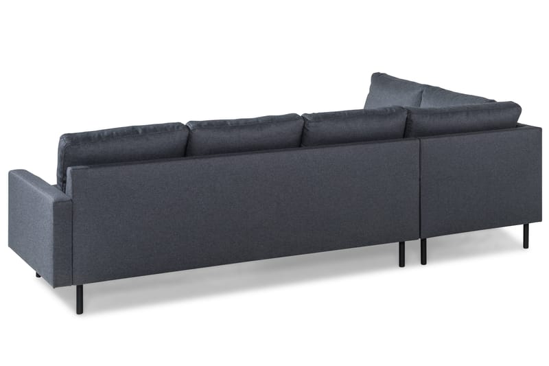 Peppe 4-seters Venstrevendt L-formet Sjeselongsofa i Stoff - Mørk grå - Møbler - Sofaer - Sofa med sjeselong - 4 seters sofa med divan
