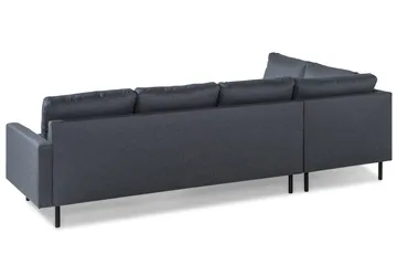 Peppe 4-seters Venstrevendt L-formet Sjeselongsofa i Stoff - Mørk grå - Møbler - Sofaer - Sofa med sjeselong - 4 seters sofa med divan