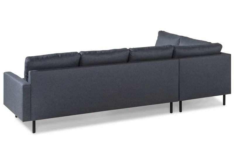 Peppe 4-seters Venstrevendt L-formet Sjeselongsofa i Stoff - Mørk grå - Møbler - Sofaer - Sofa med sjeselong - 4 seters sofa med divan