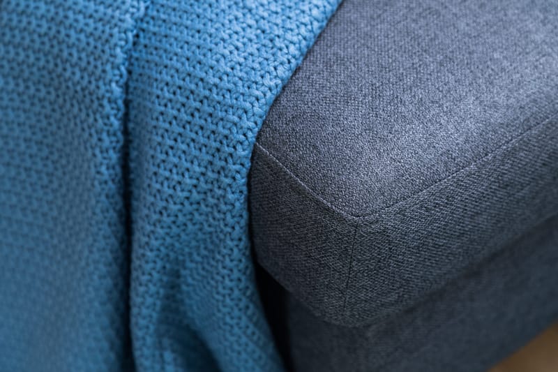 Peppe 4-seters Venstrevendt L-formet Sjeselongsofa i Stoff - Mørk grå - Møbler - Sofaer - Sofa med sjeselong - 4 seters sofa med divan