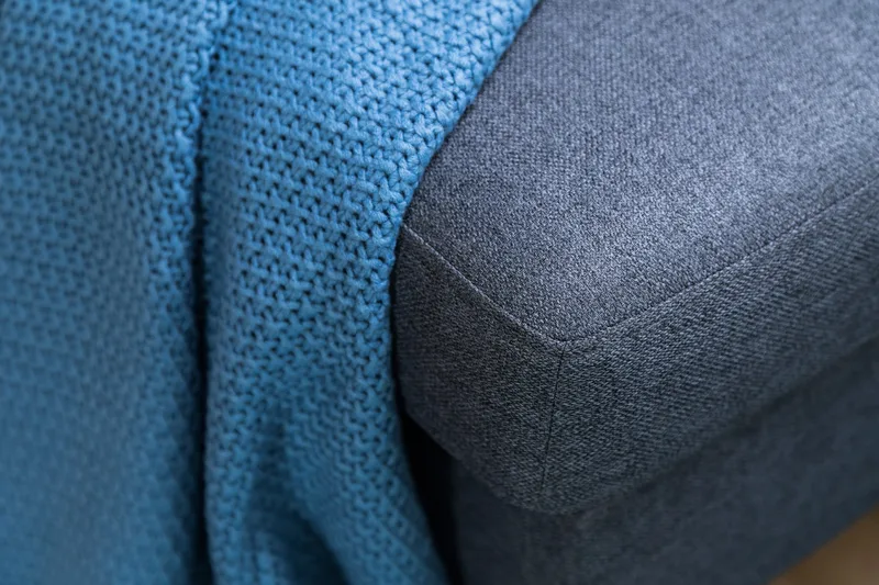 Peppe 4-seters Venstrevendt L-formet Sjeselongsofa i Stoff - Mørk grå - Møbler - Sofaer - Sofa med sjeselong - 4 seters sofa med divan