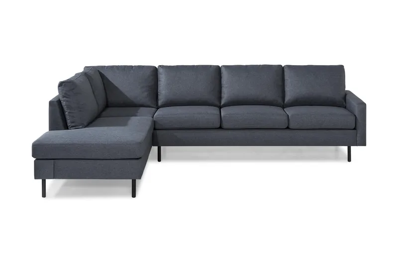 Peppe 4-seters Venstrevendt L-formet Sjeselongsofa i Stoff - Mørk grå - Møbler - Sofaer - Sofa med sjeselong - 4 seters sofa med divan
