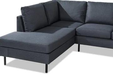Peppe 4-seters Venstrevendt L-formet Sjeselongsofa i Stoff - Mørk grå - Møbler - Sofaer - Sofa med sjeselong - 4 seters sofa med divan