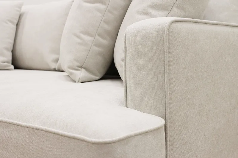Rossita 4-seters Venstrevendt L-formet Dyp Sjeselongsofa i Stoff - Beige - Møbler - Sofaer - Sofa med sjeselong - 4 seters sofa med divan