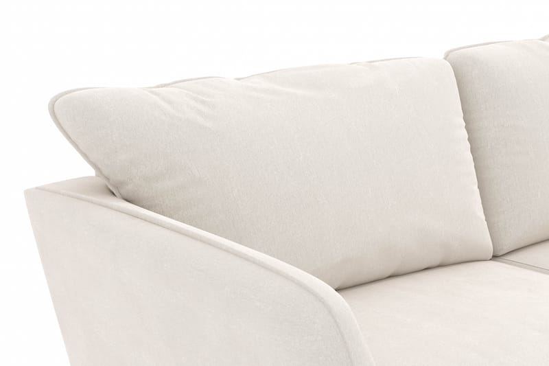 Trend Lyx 3-seters Høyrevendt L-formet Sjeselongsofa i Fløyel - Kremhvit - Møbler - Sofaer - Sofa med sjeselong