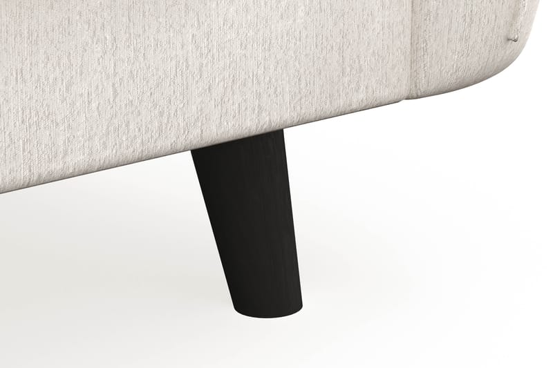Trend Lyx 3-seters Høyrevendt L-formet Sjeselongsofa i Fløyel - Kremhvit - Møbler - Sofaer - Sofa med sjeselong
