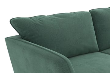 Trend Lyx 3-seters Høyrevendt L-formet Sjeselongsofa i Fløyel - Mørkegrønn - Møbler - Sofaer - Sofa med sjeselong