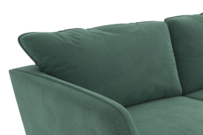 Trend Lyx 3-seters Høyrevendt L-formet Sjeselongsofa i Fløyel - Mørkegrønn - Møbler - Sofaer - Sofa med sjeselong