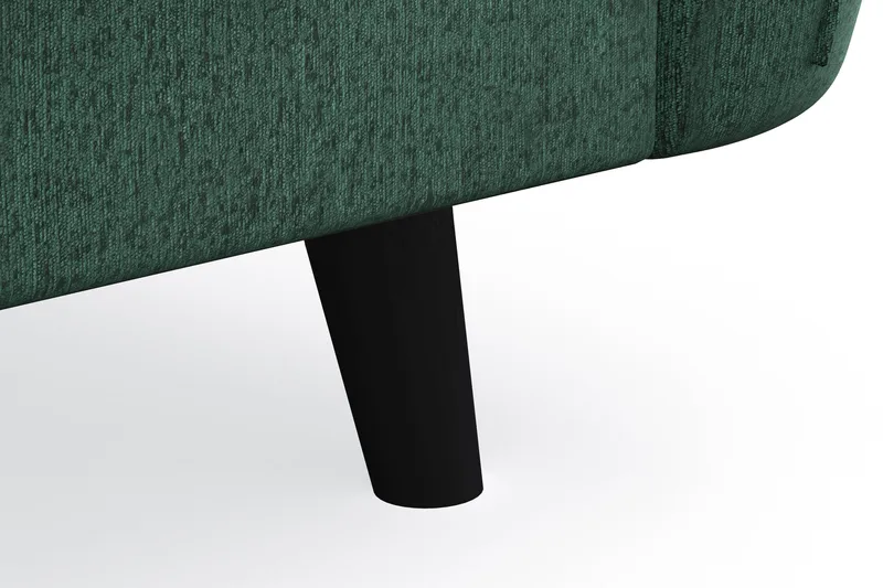 Trend Lyx 3-seters Høyrevendt L-formet Sjeselongsofa i Fløyel - Mørkegrønn - Møbler - Sofaer - Sofa med sjeselong - 4 seters sofa med divan