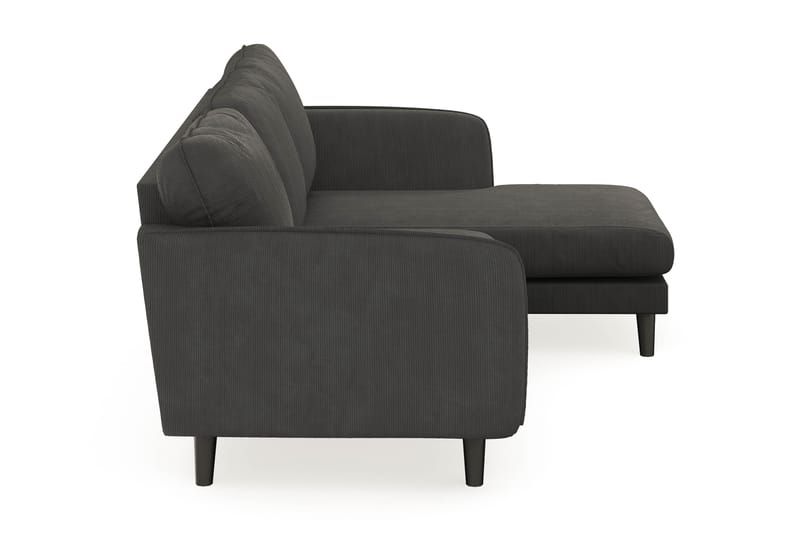 Trend Lyx 3-seters Høyrevendt L-formet Sjeselongsofa i Manchester - Mørk grå - Møbler - Sofaer - Sofa med sjeselong