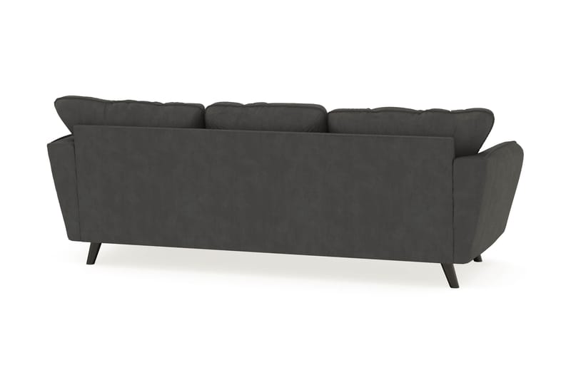 Trend Lyx 3-seters Høyrevendt L-formet Sjeselongsofa i Manchester - Mørk grå - Møbler - Sofaer - Sofa med sjeselong