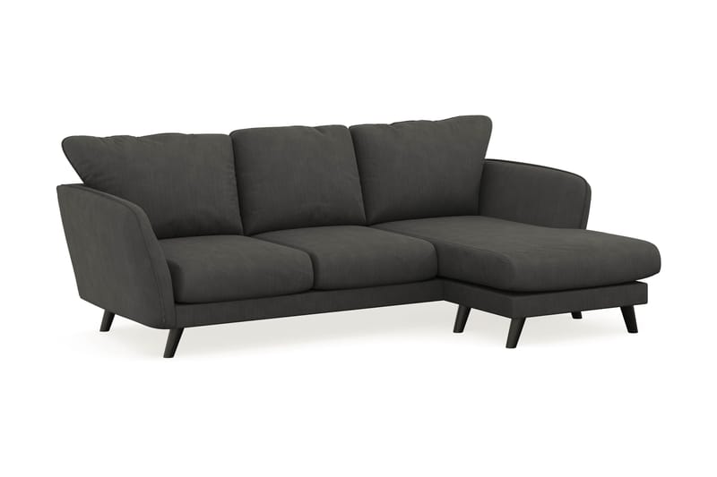 Trend Lyx 3-seters Høyrevendt L-formet Sjeselongsofa i Manchester - Mørk grå - Møbler - Sofaer - Sofa med sjeselong - 4 seters sofa med divan