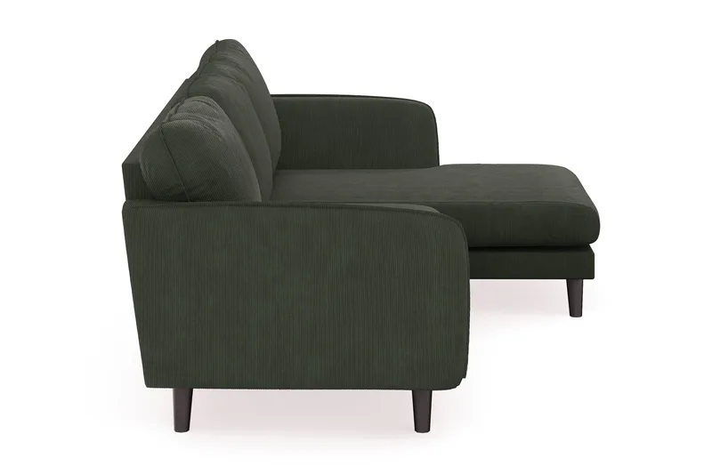 Trend Lyx 3-seters Høyrevendt L-formet Sjeselongsofa i Manchester - Mørkegrønn - Møbler - Sofaer - Sofa med sjeselong - 4 seters sofa med divan