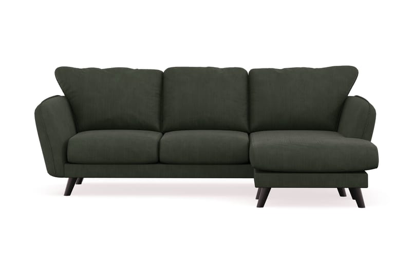 Trend Lyx 3-seters Høyrevendt L-formet Sjeselongsofa i Manchester - Mørkegrønn - Møbler - Sofaer - Sofa med sjeselong