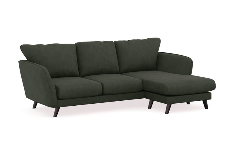 Trend Lyx 3-seters Høyrevendt L-formet Sjeselongsofa i Manchester - Mørkegrønn - Møbler - Sofaer - Sofa med sjeselong