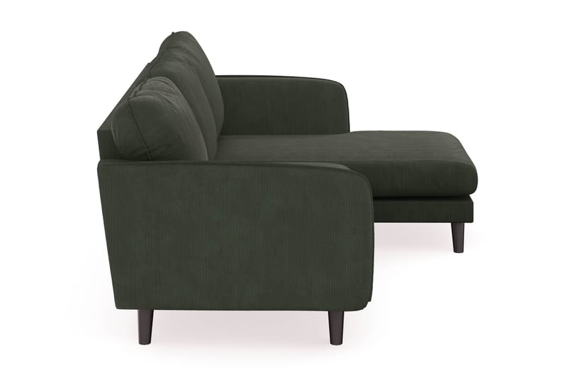 Trend Lyx 3-seters Høyrevendt L-formet Sjeselongsofa i Manchester - Mørkegrønn - Møbler - Sofaer - Sofa med sjeselong