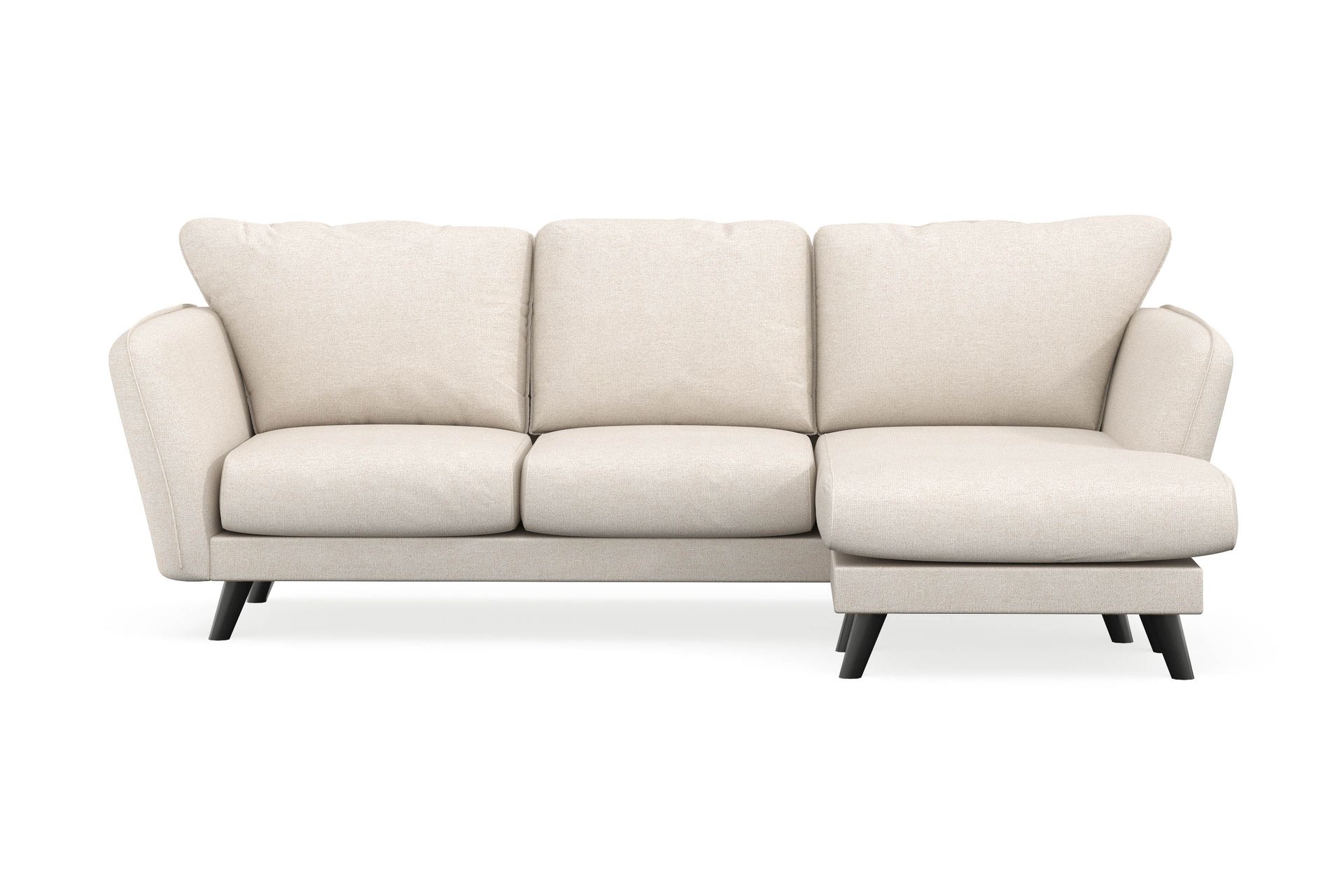 Trend Lyx 3-seters Høyrevendt L-formet Sjeselongsofa i Stoff - Beige - Møbler - Sofaer - Sofa med sjeselong