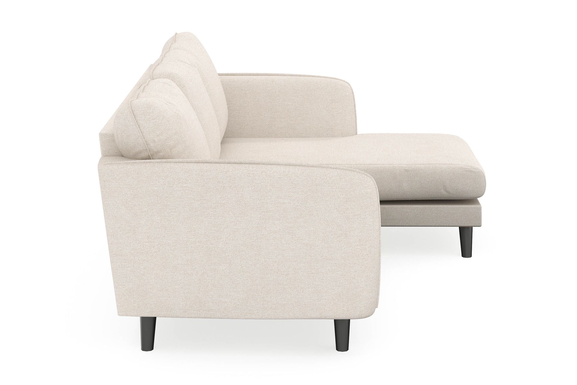 Trend Lyx 3-seters Høyrevendt L-formet Sjeselongsofa i Stoff - Beige - Møbler - Sofaer - Sofa med sjeselong