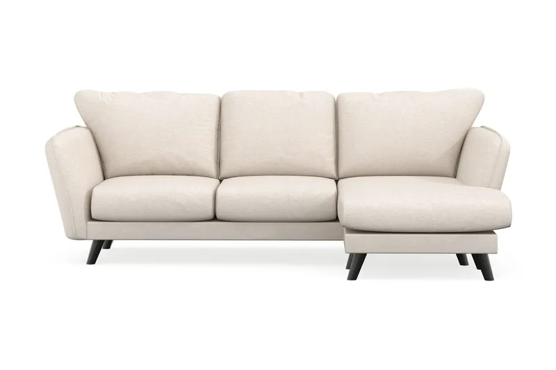 Trend Lyx 3-seters Høyrevendt L-formet Sjeselongsofa i Stoff, Beige