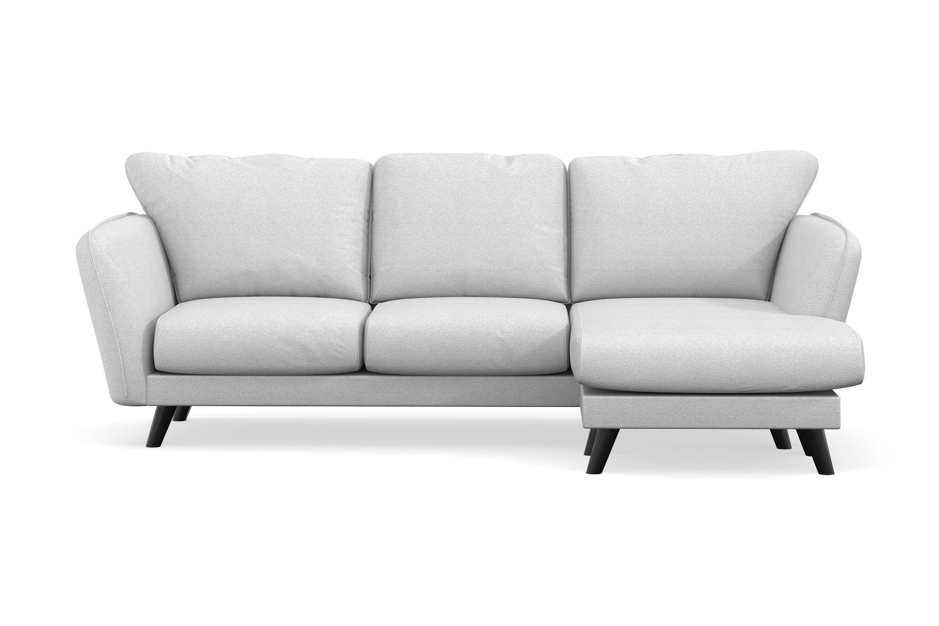 Trend Lyx 3-seters Høyrevendt L-formet Sjeselongsofa i Stoff - Lys grå - Møbler - Sofaer - Sofa med sjeselong