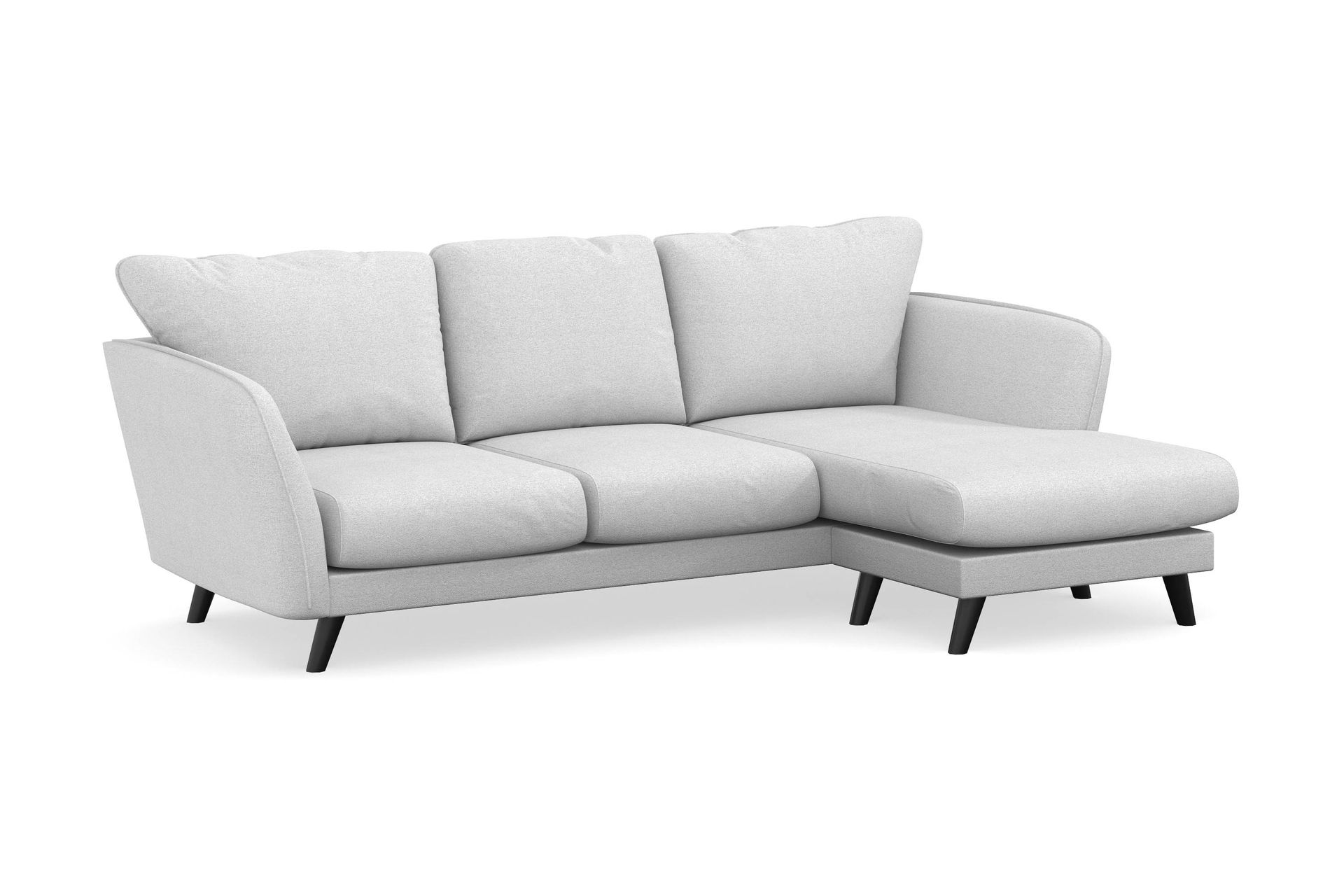 Trend Lyx 3-seters Høyrevendt L-formet Sjeselongsofa i Stoff - Lys grå - Møbler - Sofaer - Sofa med sjeselong