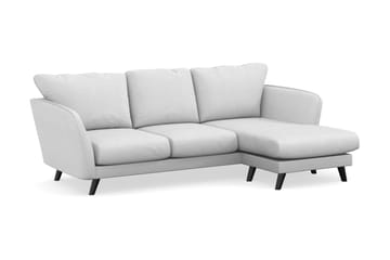 Trend Lyx 3-seters Høyrevendt L-formet Sjeselongsofa i Stoff - Lys grå - Møbler - Sofaer - Sofa med sjeselong