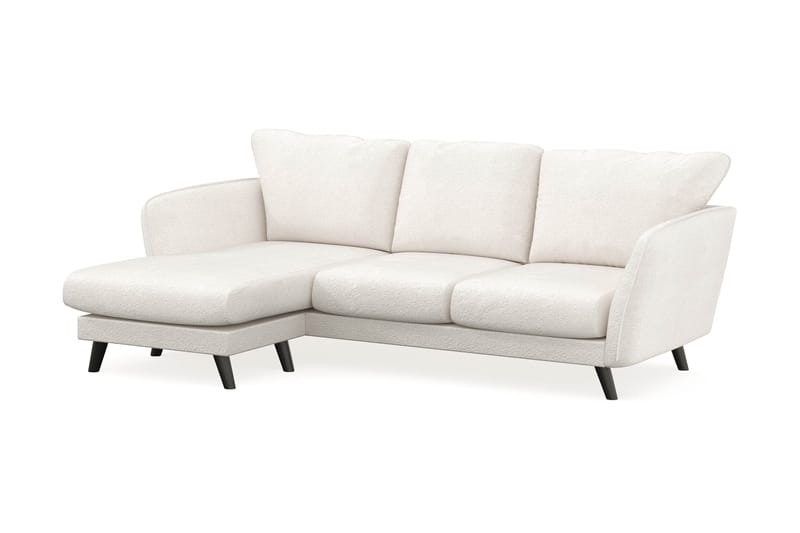 Trend Lyx 3-seters Venstrevendt L-formet Sjeselongsofa i Bouclé - Hvit - Møbler - Sofaer - Sofa med sjeselong