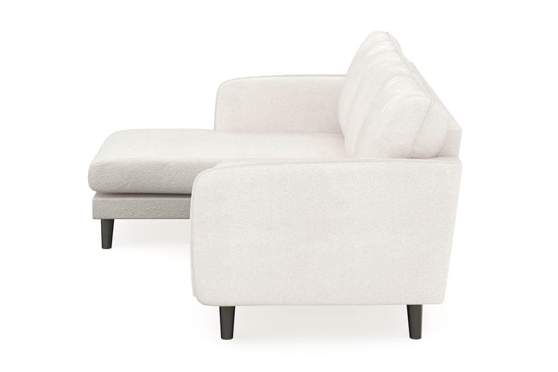 Trend Lyx 3-seters Venstrevendt L-formet Sjeselongsofa i Bouclé - Hvit - Møbler - Sofaer - Sofa med sjeselong