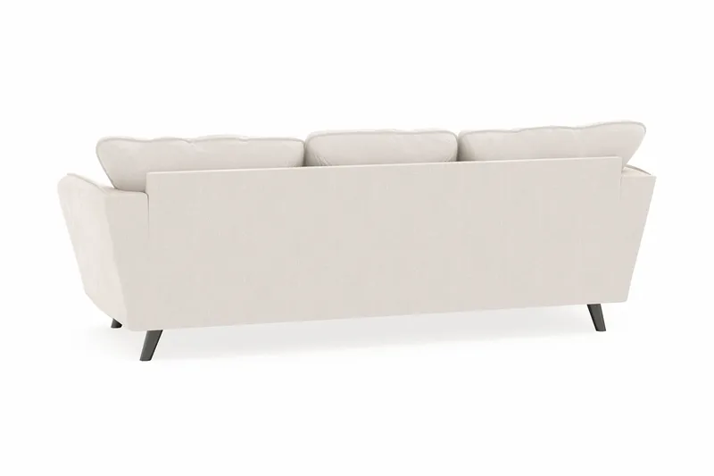 Trend Lyx 3-seters Venstrevendt L-formet Sjeselongsofa i Fløyel - Kremhvit - Møbler - Sofaer - Sofa med sjeselong - 4 seters sofa med divan