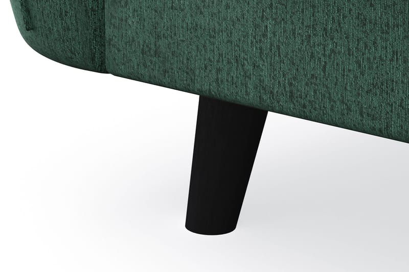 Trend Lyx 3-seters Venstrevendt L-formet Sjeselongsofa i Fløyel - Mørkegrønn - Møbler - Sofaer - Sofa med sjeselong - 4 seters sofa med divan