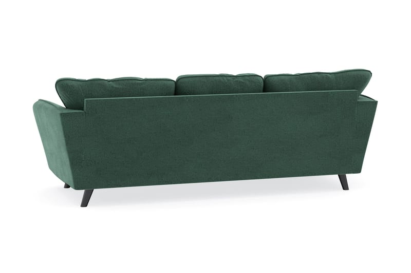 Trend Lyx 3-seters Venstrevendt L-formet Sjeselongsofa i Fløyel - Mørkegrønn - Møbler - Sofaer - Sofa med sjeselong - 4 seters sofa med divan