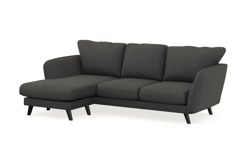 Trend Lyx 3-seters Venstrevendt L-formet Sjeselongsofa i Manchester - Mørk grå - Møbler - Sofaer - Sofa med sjeselong - 4 seters sofa med divan