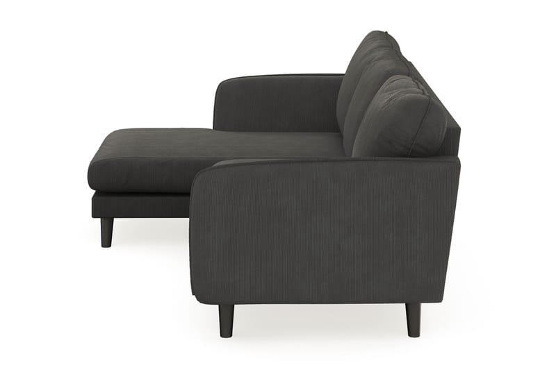 Trend Lyx 3-seters Venstrevendt L-formet Sjeselongsofa i Manchester - Mørk grå - Møbler - Sofaer - Sofa med sjeselong - 4 seters sofa med divan