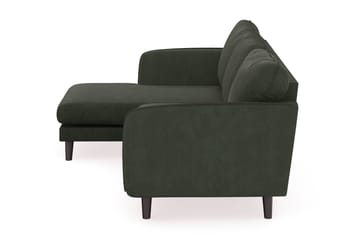 Trend Lyx 3-seters Venstrevendt L-formet Sjeselongsofa i Manchester - Mørkegrønn - Møbler - Sofaer - Sofa med sjeselong