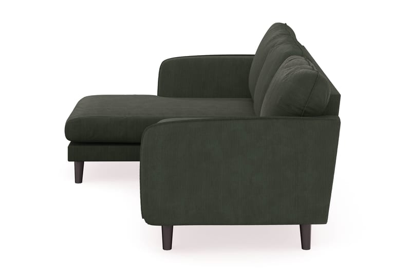 Trend Lyx 3-seters Venstrevendt L-formet Sjeselongsofa i Manchester - Mørkegrønn - Møbler - Sofaer - Sofa med sjeselong - 4 seters sofa med divan