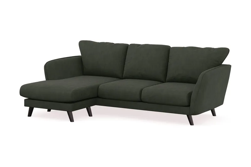 Trend Lyx 3-seters Venstrevendt L-formet Sjeselongsofa i Manchester - Mørkegrønn - Møbler - Sofaer - Sofa med sjeselong - 4 seters sofa med divan