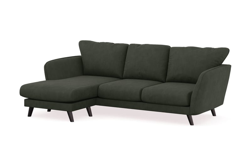 Trend Lyx 3-seters Venstrevendt L-formet Sjeselongsofa i Manchester - Mørkegrønn - Møbler - Sofaer - Sofa med sjeselong - 4 seters sofa med divan