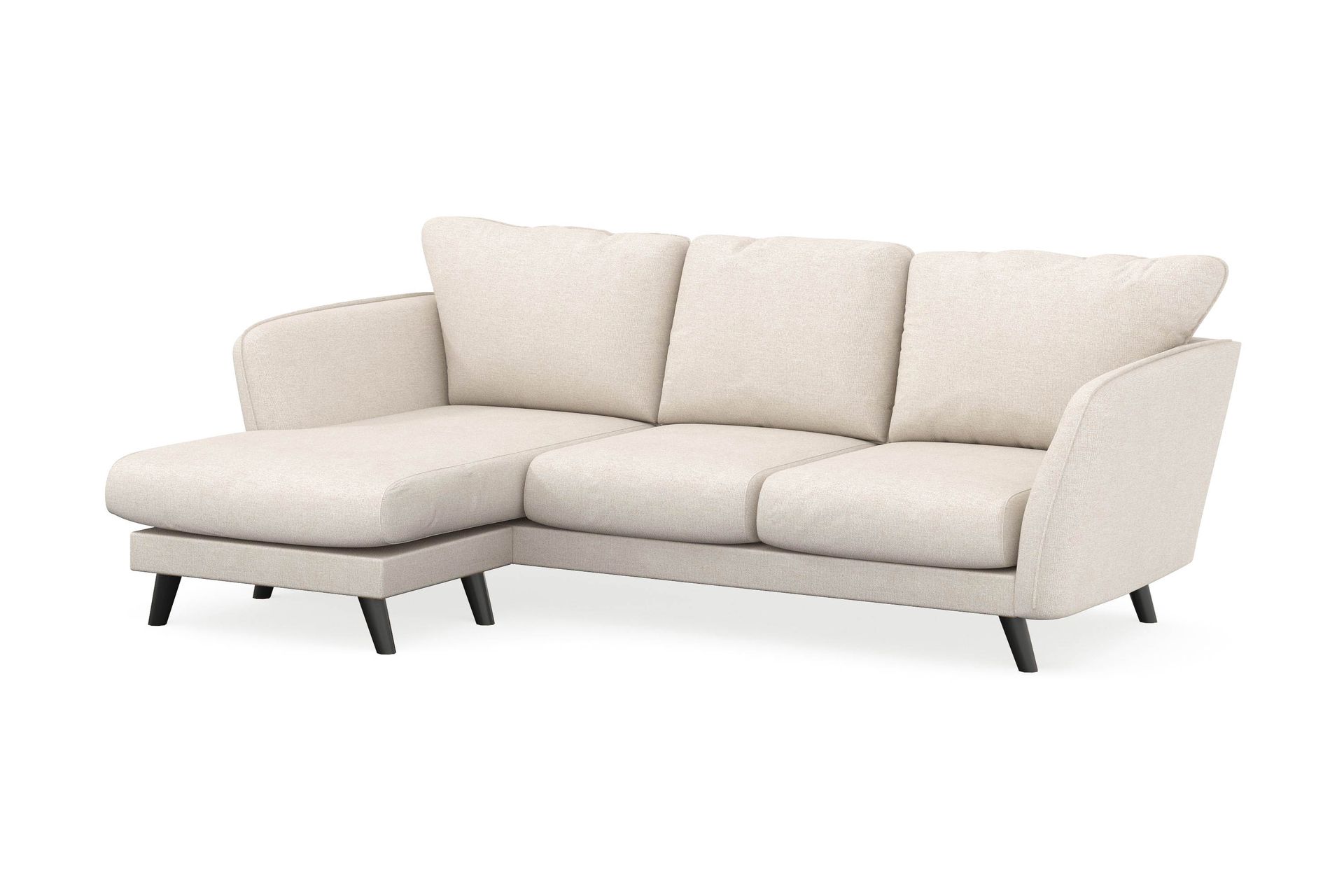 Trend Lyx 3-seters Venstrevendt L-formet Sjeselongsofa i Stoff - Beige - Møbler - Sofaer - Sofa med sjeselong