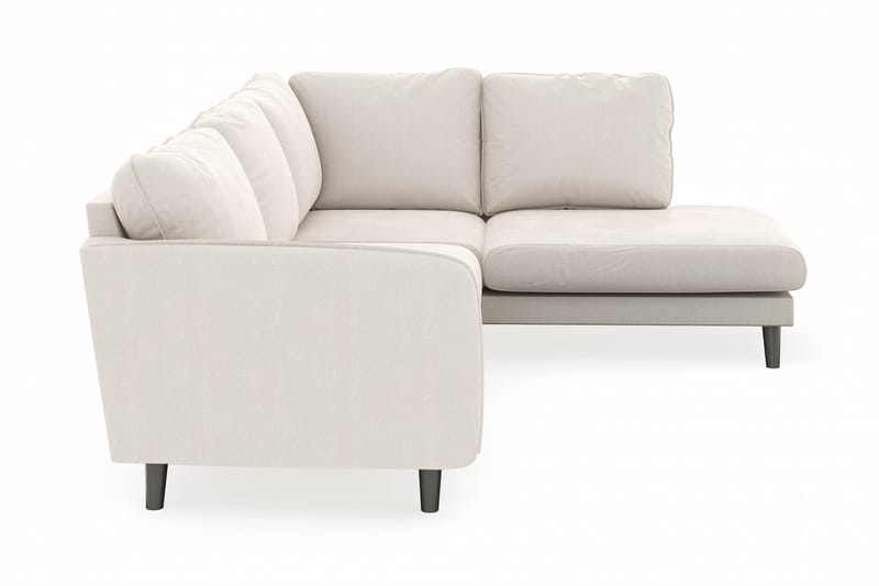 Trend Lyx 4-seters Høyrevendt L-formet Sjeselongsofa i Fløyel - Kremhvit - Møbler - Sofaer - Sofa med sjeselong