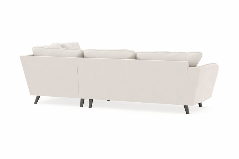 Trend Lyx 4-seters Høyrevendt L-formet Sjeselongsofa i Fløyel - Kremhvit - Møbler - Sofaer - Sofa med sjeselong