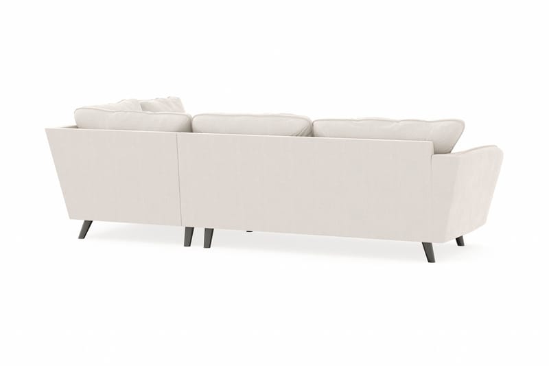 Trend Lyx 4-seters Høyrevendt L-formet Sjeselongsofa i Fløyel - Kremhvit - Møbler - Sofaer - Sofa med sjeselong - 4 seters sofa med divan
