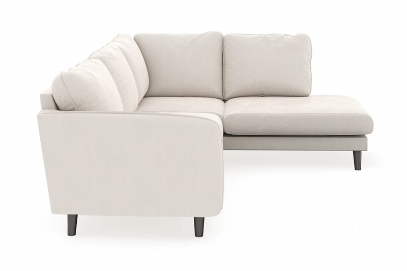Trend Lyx 4-seters Høyrevendt L-formet Sjeselongsofa i Fløyel - Kremhvit - Møbler - Sofaer - Sofa med sjeselong - 4 seters sofa med divan