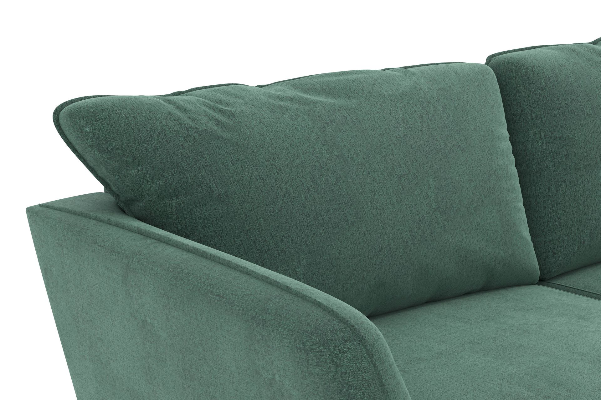 Trend Lyx 4-seters Høyrevendt L-formet Sjeselongsofa i Fløyel - Mørkegrønn - Møbler - Sofaer - Sofa med sjeselong