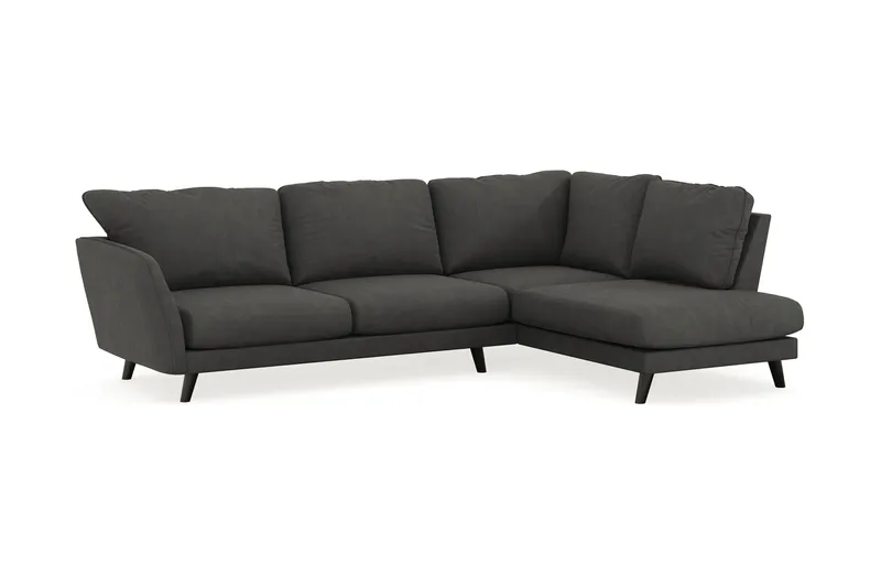 Trend Lyx 4-seters Høyrevendt L-formet Sjeselongsofa i Manchester - Mørk grå - Møbler - Sofaer - Sofa med sjeselong - 4 seters sofa med divan