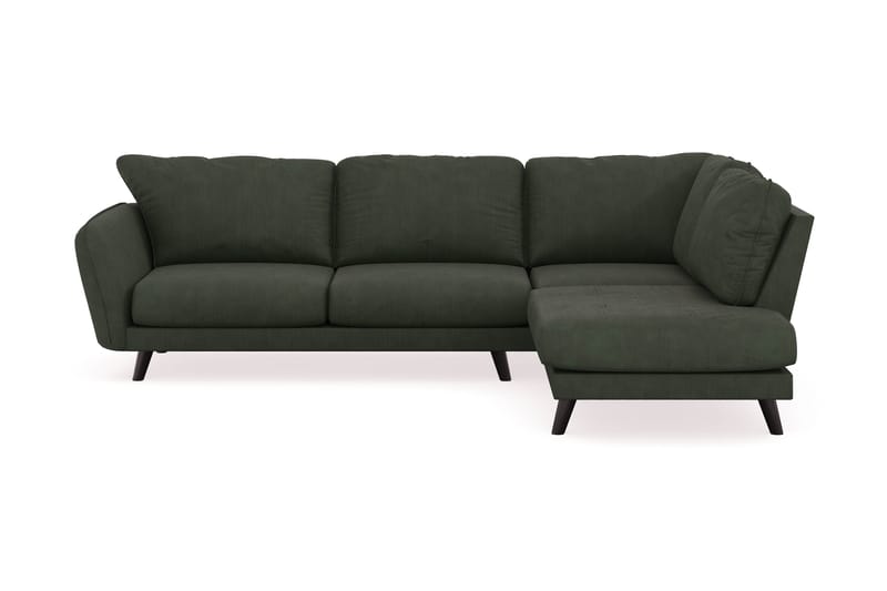 Trend Lyx 4-seters Høyrevendt L-formet Sjeselongsofa i Manchester - Mørkegrønn - Møbler - Sofaer - Sofa med sjeselong