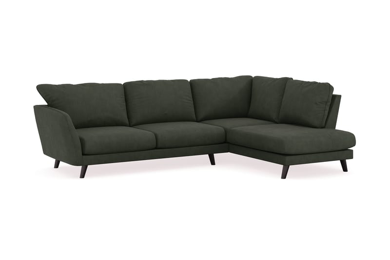 Trend Lyx 4-seters Høyrevendt L-formet Sjeselongsofa i Manchester - Mørkegrønn - Møbler - Sofaer - Sofa med sjeselong